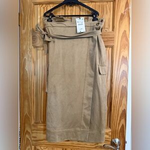 Zara Tan Midi Skirt